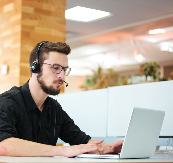 a man using a laptop